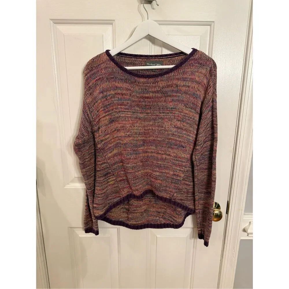 Michael Stars Mixed Yarn Rounded Hem Crew Neck Sweater sz XS/S EUC